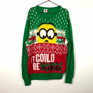 Minions Ugly Christmas Sweater Xl Knit 